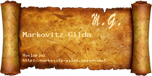 Markovitz Gilda névjegykártya